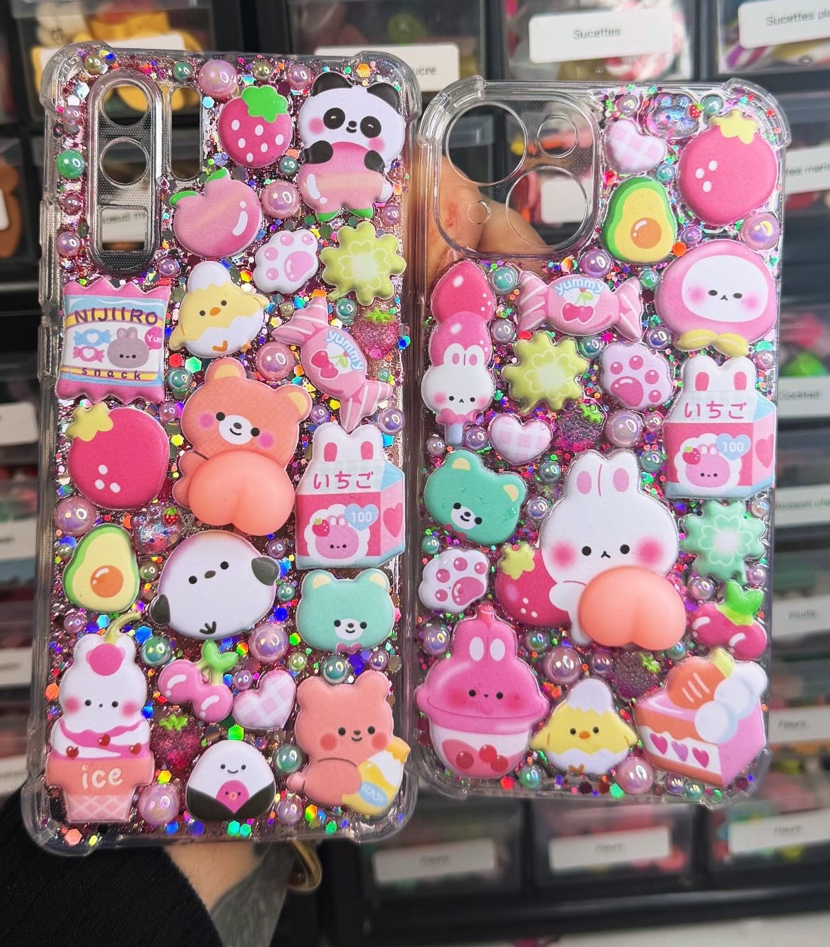 JOUFFLUE - Coque mignonne avec charms 3D