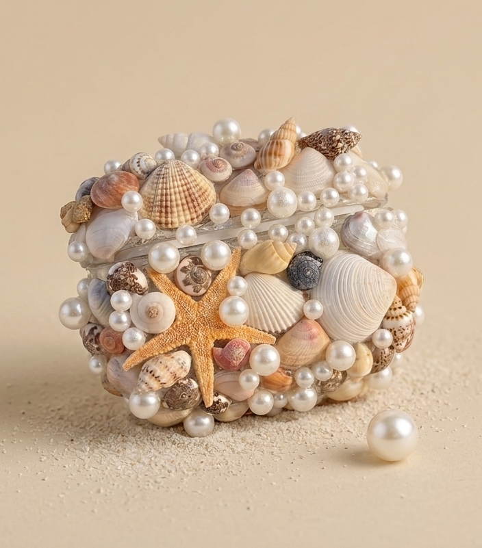 Naïade - Ton étui pour écouteurs customisé en full coquillage 🐚