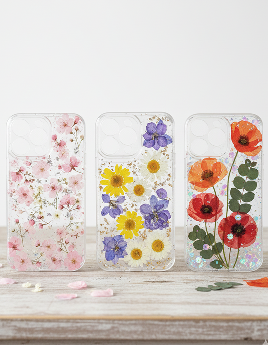 Eden - Coque de téléphone douce et féerique en fleurs séchées 🌸
