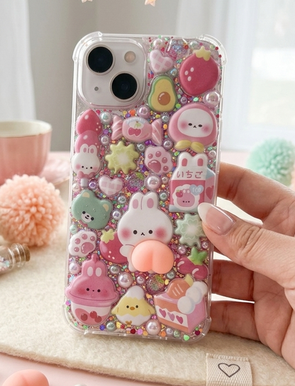 JOUFFLUE - Coque mignonne avec charms 3D
