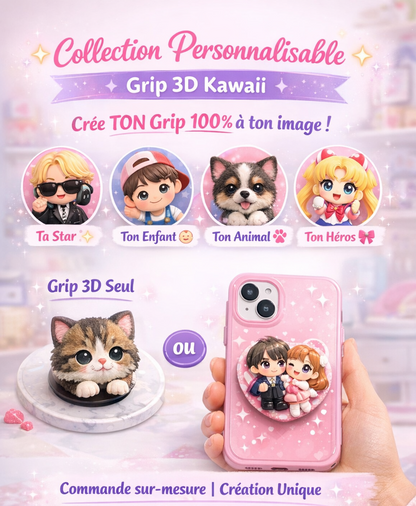 ✨ Collection Personnalisable – Grip 3D Kawaii
