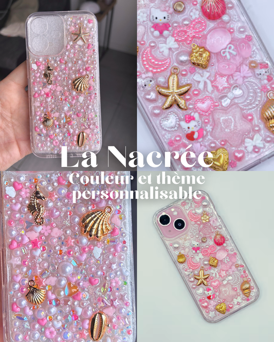 La Nacrée- Coque à breloques et micro perles personnalisable
