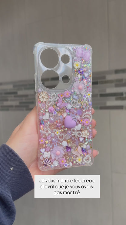 NACRE- Coque à breloques et micro perles personnalisable